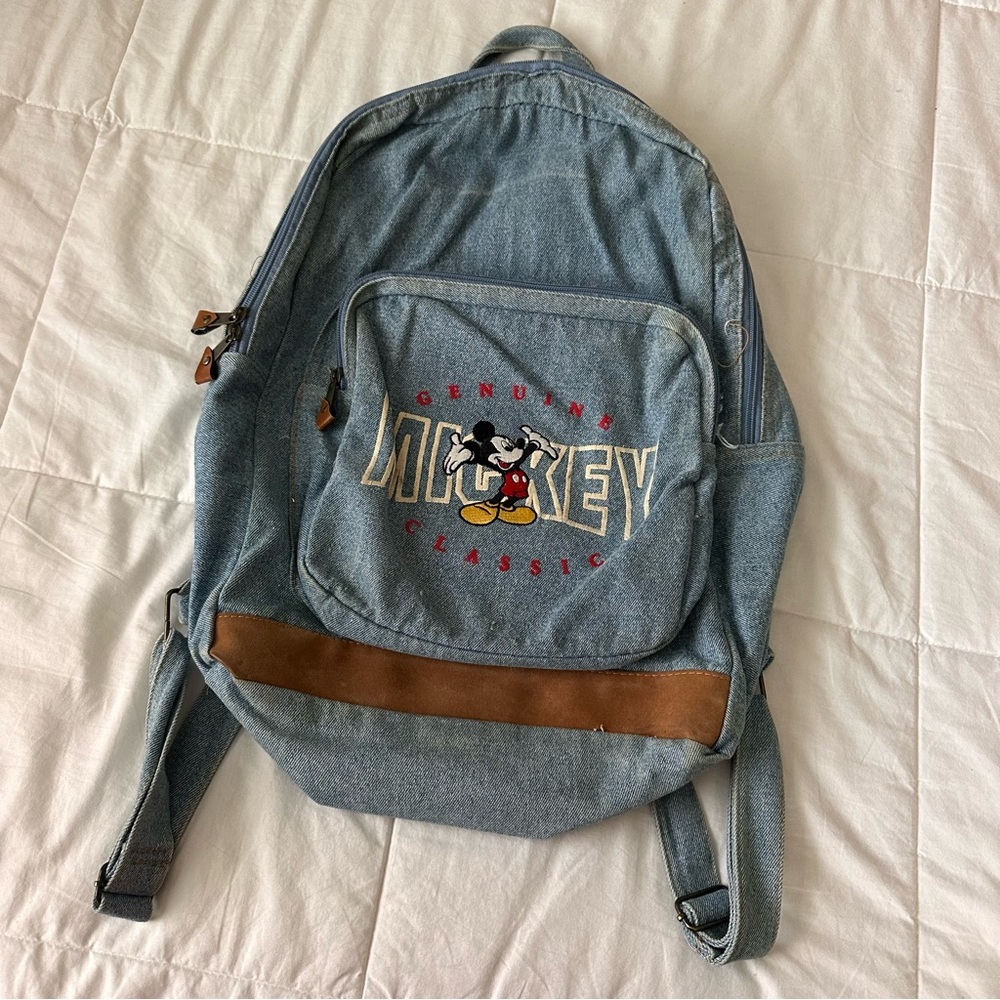 90’s Disney Vintage Mickey Mouse Denim Backpack